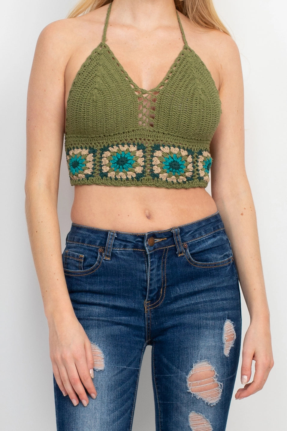 Granny Square Crochet Crop Top