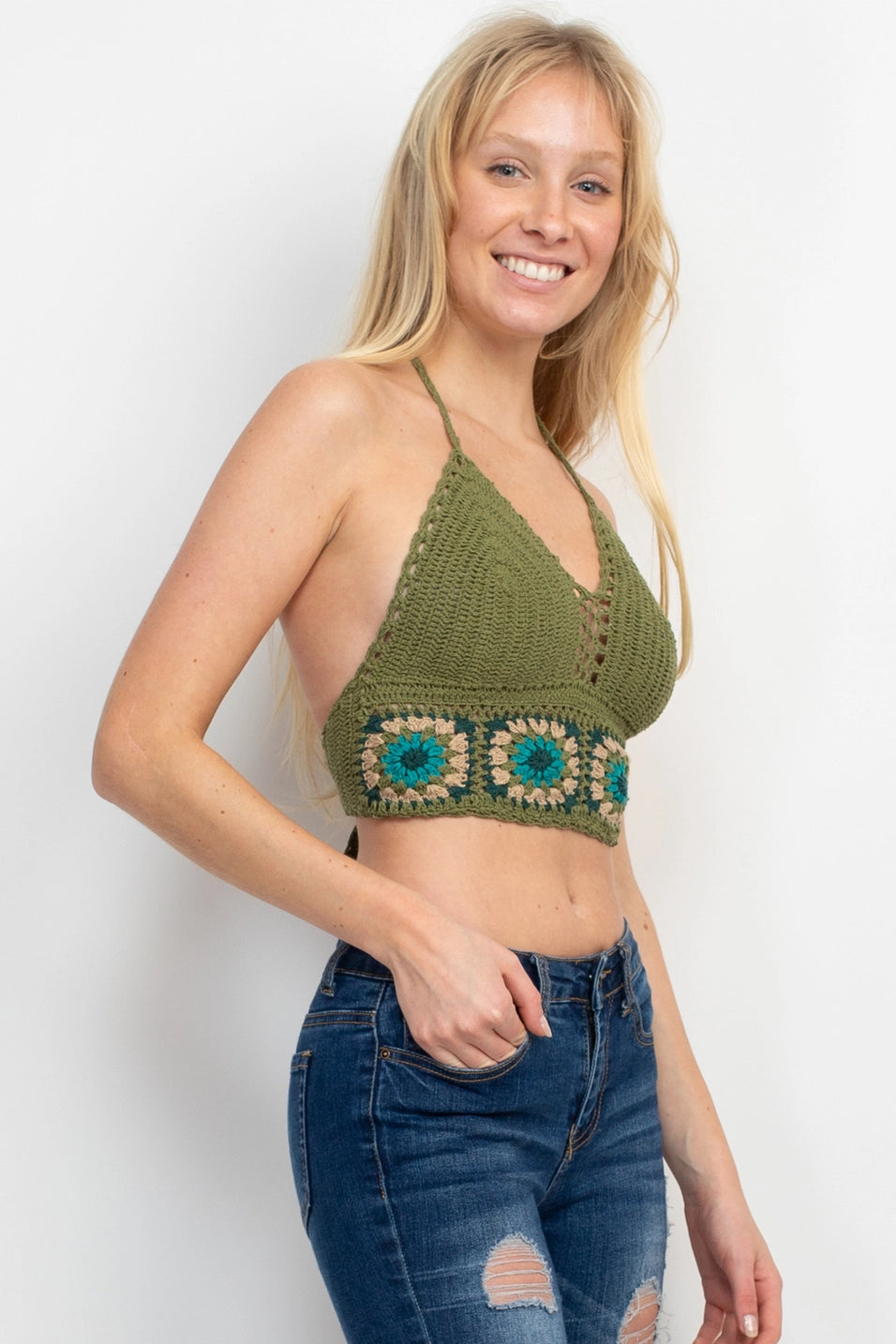 Granny Square Crochet Crop Top