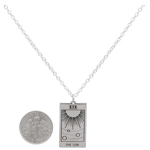 The Sun Tarot Card Necklace in Silver or Bronze
