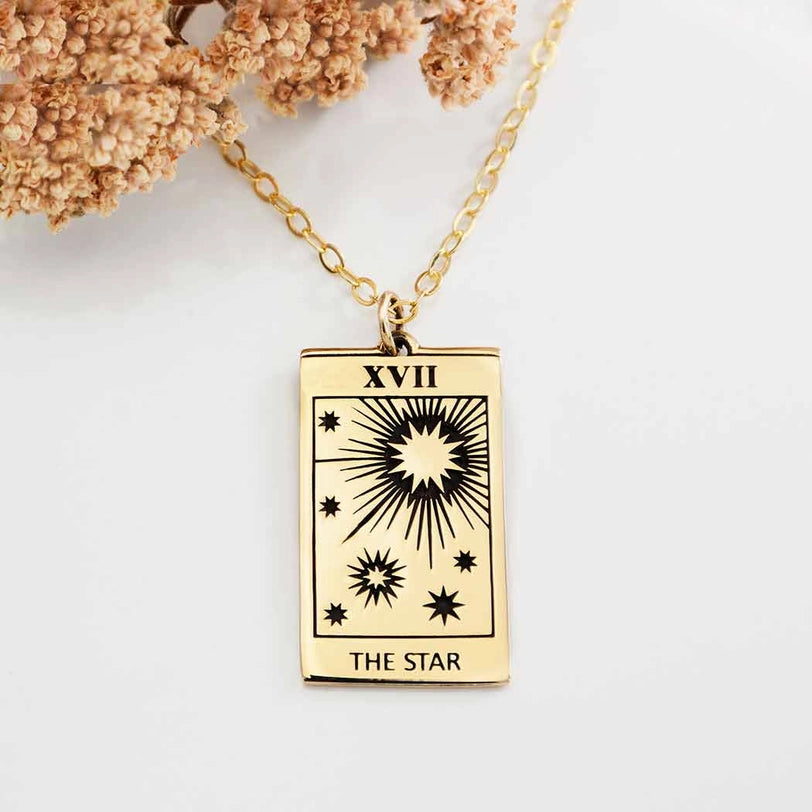 The Star Tarot Card Necklace in Silver or Bronze