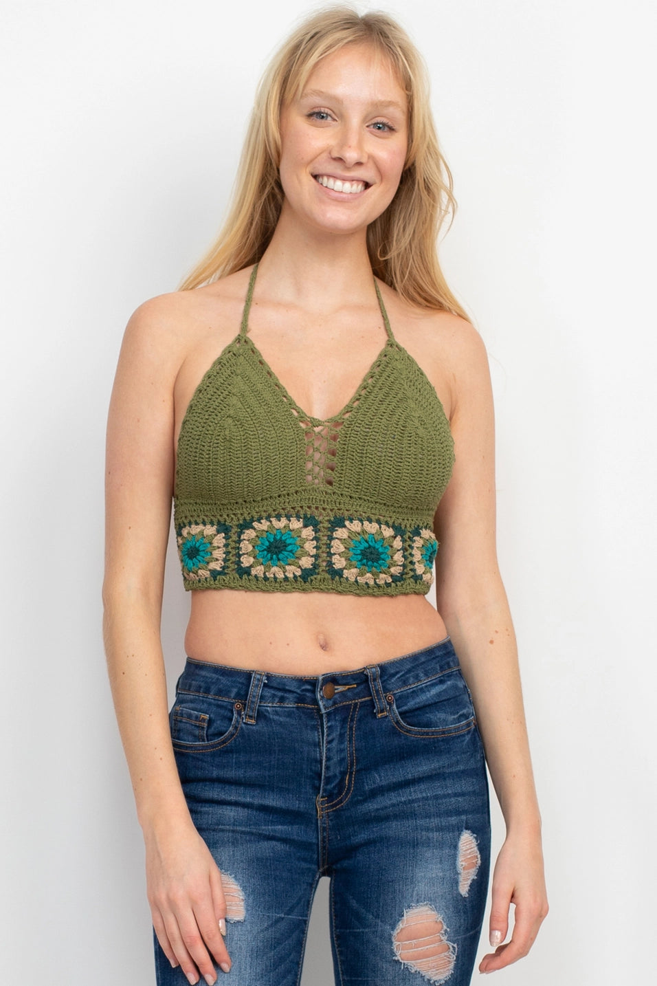 Granny Square Crochet Crop Top