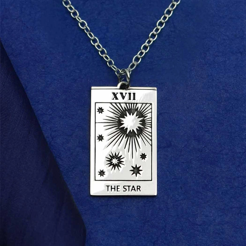The Star Tarot Card Necklace in Silver or Bronze