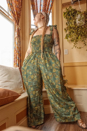 Secret Garden 100% Silk Jumpsuit