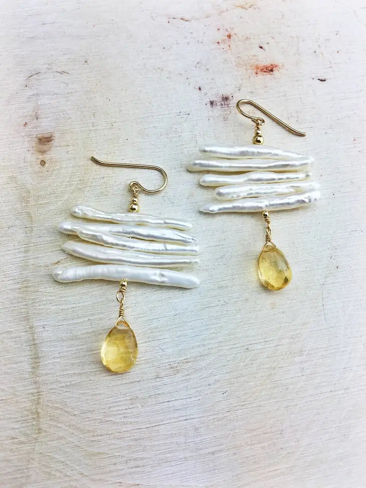 Freshwater Pearl 14k Gold Filled Gemstone Earrings