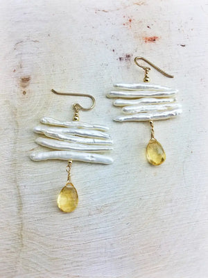 Freshwater Pearl 14k Gold Filled Gemstone Earrings