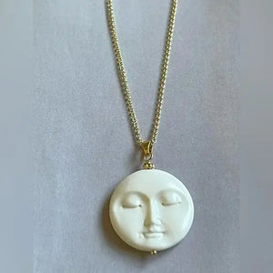 Carved Mother Moon Necklace