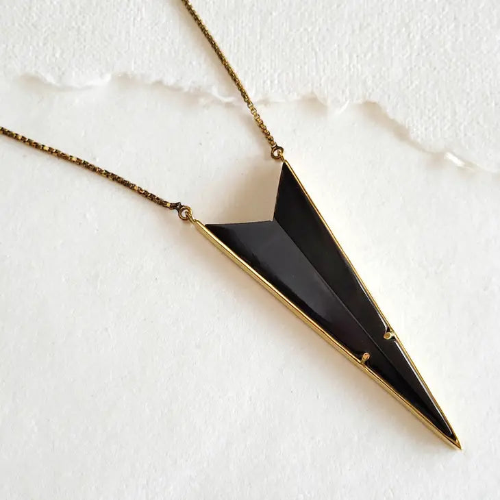 Hunter Pendant Necklace - Horn & Brass