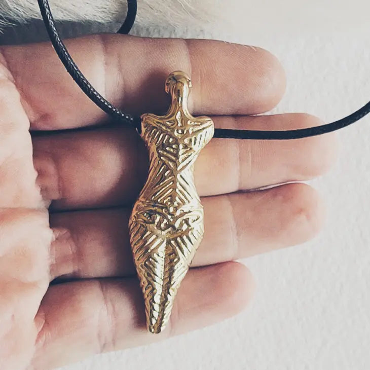 Omo Goddess Pendant Necklace In Sterling or Brass