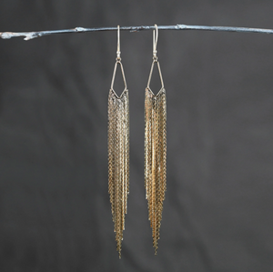 Long Gold Chain Tassel Earrings