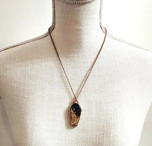 Fossilized Palm Wood Coffin Necklace