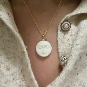 Carved Mother Moon Necklace