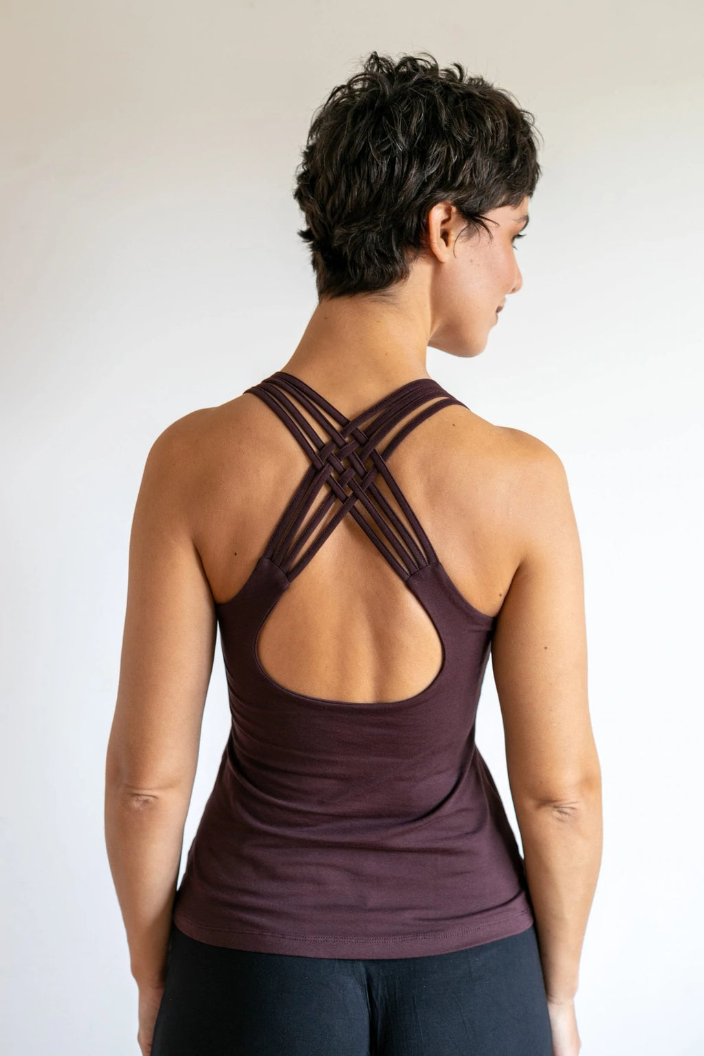 Faith Strappy Yoga Tank Top with Built in Bra